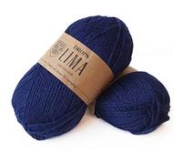 65% lana e 35% alpaca filato per maglieria e uncinetto, 3 o leggero, pettinato, peso DK, gocce Lima, 51 g, 109 m per gomitolo (blu navy 9016)