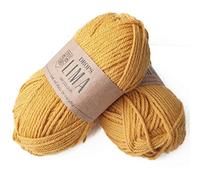 65% lana e 35% filato di alpaca, per lavorare a maglia e uncinetto, 3 o leggeri, pettinati, DK peso, Drops Lima, 1,8 oz 109 yards per gomitolo 2923 Goldenrod