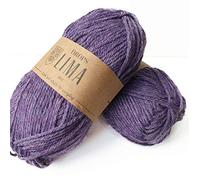 65% lana e 35% filato di alpaca, per lavorare a maglia e uncinetto, 3 o leggeri, pettinati, DK peso, Drops Lima, 1,8 oz 109 yards per gomitolo 4434 Viola