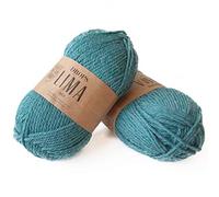 65% lana e 35% filato di alpaca per lavori a maglia e uncinetto, 3 o leggero, pettinato, peso DK, gocce Lima, 51 g 109 m per gomitolo (9018 verde marino)