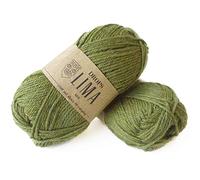65% lana e 35% filato di alpaca per lavori a maglia e uncinetto, 3 o leggero, pettinato, peso DK, gocce Lima, 51 g 109 m per gomitolo (0705 verde)