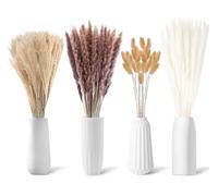 65 Pezzi Decorazione di Pampas Grass Naturale, Decorazione da Tavolo Boho, Canne Secche e Fiori di Coda all'Uncinetto Secchi, per di Boho Decorazioni per la Casa