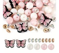 65 pezzi di perline distanziatrici in silicone a tema per di gioielli, per realizzare braccialetti e penne decorative , ideali come regalo per San