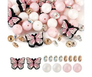 65 pezzi di perline distanziatrici in silicone a tema per di gioielli, per realizzare braccialetti e penne decorative , ideali come regalo per San