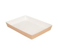 65 pezzi - Vassoi alimentari 'Thepack' 230 G/M2 25,5 x 18 x 3,7 cm naturale cartone ondulato Nano-Micro