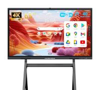 65 pollici Smart Board Google EDLA Certified 4K Lavagna bianca interattiva SmartBoard per aula e ufficio Business, Android 14 touchscreen con fotocamera AI da 13 MP 8G RAM+128G ROM, 40 punti