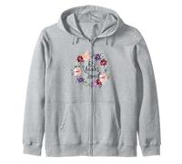 65 Years Loved Floral 65th Birthday Women 65 Years Loved Felpa con Cappuccio