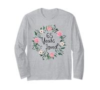 65 Years Loved Men Women Floral 65 Year Old 65th Birthday Maglia a Manica