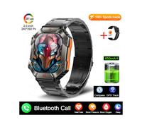 (650 mA Chiamata Bluetooth Acciaio Nero) Nuovo Smartwatch GPS Tracker Militare Android Fitness Watch