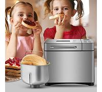 650 W Bread Maker, 19 funzioni di applicazione, display LCD, 3 livelli di marrone, funzione di riscaldamento, BäCker 1000 g, 19 programmi, facile da usare, il monitor in acciaio inox, argento, pane
