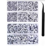6500 Strass, SS6-SS30 strass con retro piatto, strass bianchi con pinzette, pastelli e set di lame a rullo per decorare tazze, accessori per capelli, custodie per telefono, nail art