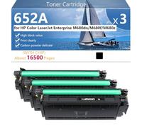 652A Cartuccia Toner ad altissima Capacità Compatibile per HP Color LaserJet Enterprise M680dn M680f M680z Stampanti, Nitide e Definite,Black-3 pack