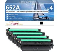 652A Cartuccia Toner ad altissima Capacità Compatibile per HP Color LaserJet Enterprise M680dn M680f M680z Stampanti, Nitide e Definite,Black-4 pack
