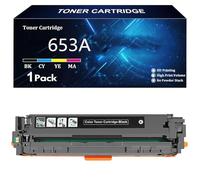 653A Cartuccia Toner di Ricambio per HP 653A CE410A CE411A CE413A CE412A per HP LaserJet Pro Color 200 M276nw M276n M251n M251nw CM1312 CP1215 CP1515N CP1518NI CP1525N,BK-1 Pack