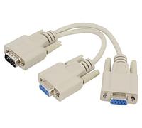 65403 Sdoppiatore D-Sub 9pin Femmina x2,D-Sub 9pin Maschio 0,17m Grigio DELOCK