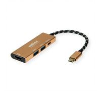 ROLINE GOLD - Docking station USB tipo C, HDMI 4K, 2 USB 3.2 Gen 1, 1 PD