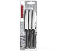 6pz COLTELLI TAVOLA Kaimano Inox per alimenti manico nero