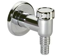 655820 Schläfer | Sifone Esterno per Lavatrice Ø 32mm in Polipropilene, con Valvola di Non Ritorno, Sifone Lavatrice in Abs con Rosone A Muro Cromato 4004459000266