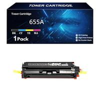 655A Cartucce di Toner di Ricambio per HP 655A CF450A CF451A CF452A CF453A, Compatibili per HP Color LaserJet Enterprise M652n M652dn M653dn M653x 653dh MFP M681f M681dh,BK-1 Pack