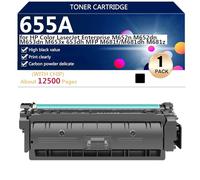 655A Cartuccia di Toner di Ricambio per HP Color LaserJet Enterprise M652n M652dn M653dn M653x 653dh MFP M681f M681dh M681z Stampante, Trasparente e Sharp, 12500 Pagine,Black-1 pack