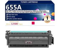 655A Cartuccia Toner (con Chip) di Ricambio 434060 434061 434062 434063 per HP Color LaserJet Enterprise M652n M652dn M653dn M653x 653dh Stampante【Volume di Stampa Elevato】,Magenta-1 pack