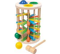 6569 Torre con martelletto grande in legno small foot, gioco da colpire con tre sfere ed un martello, da 18 mesi