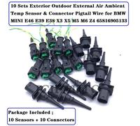 65816905133 Sensore temperatura ambiente aria esterna esterna esterna + connettore cavo a treccia per BMW MINI E46 E39 E38 X3 X5 M5 M6 Z4