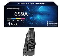 659A Cartuccia di Toner Sostitutiva per HP 659A W2010A W2011A W2012A W2013A per HP Color LaserJet Enterprise M856dn 856x MFP M776dn M776z M776zs Stampante con Chip,BK-1 Pack