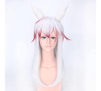 65cm nu X Boku SS Onmyoji White Red Ombre Hair Synthetic Halloween Costume Anime Cosplay Wigs With Ears