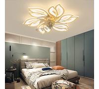 65cm Plafoniera Led con Ventilatore Integrato Silenzioso Moderno Fiore Lampadario Ventilatore con Telecomando/APP Dimmerabile Estate Inverno Ventilatore da Soffitto con Luce per Camera da letto, Oro