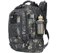 65L Tactical Backpack Molle Rucksack Outdoor Travel Hiking Backpack(Black CP)