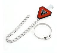65mm Ring Red Triangle Reflector Car Safe Belt Anti Static Earth Strap 40cm Long