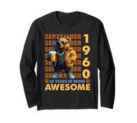 65th Birthday Bear Legends September 1960 65 Years Old Mens Maglia a Manica