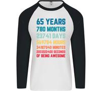65th Compleanno 65 Anno Vecchio Uomo L/S Baseball T-Shirt
