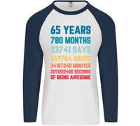 65th Compleanno 65 Anno Vecchio Uomo L/S Baseball T-Shirt