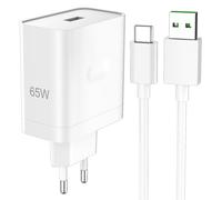 65W Caricatore con Cavo USB C 1 M per OPPO Reno14 F A6 A5 Pro A40 | Ricarica Rapida per Super-Vooc Caricabatterie USB C con Cavo 6A per Realme P3 14 Pro 13 12 C71 C85 per OnePlus 13R N100 N300