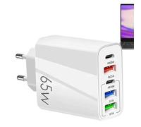65W Charger-Quick di ricarica, Carica rapida, multifunzionale, compatta, durevole, leggera, 2 PD di tipo C di tipo C PD + 3 USB per i tablet grazie al suo design per risparmiare spazio puoi usar