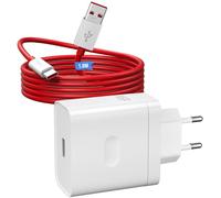 65W SUPER VOOC Caricatore Rapido con 6A Cavo USB C 1.8M per OnePlus 10 9 Nord CE 3 2 Lite,Caricatore Rapido Charge VOOC con Cavo USB Type-C per OPPO Reno13FS 12 11F 10 A80 A18 A40 Find X5 X3/2Neo/Pro