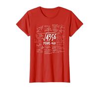 66° Compleanno - radice di 4356 Matematica Nerd Matematica Maglietta, Donna, Rosso, 3XL