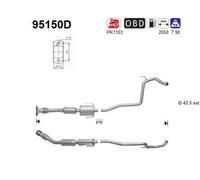 66 KW 90 CV CATALIZZATORE PER Toyota Yaris P9 1.4 D-4D