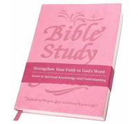 66-Page Bible Study Guide & Devotional Journal - PU Leather Cover, Scripture Summaries, Daily Reflections | Beginner-Friendly Spiritual Growth Notebook | Christian Gift Idea (Pink)
