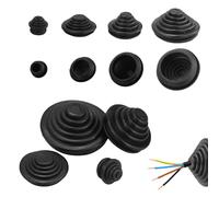 66 pezzi passacavi impermeabili in gomma per cavi 10 mm/20 mm/25 mm/30 mm torre in gomma per cavi, filo, spina, apparecchi elettrici (nero)