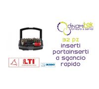 66009015 ASSORTIMENTO DI 32 PEZZI INSERTI CON PORTAINSERTI A SGANCIO RAPIDO LTI