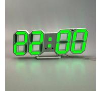 6609 3D Stereo LED Alarm Clock Living Room 3D Wall Clock, Colour: Green