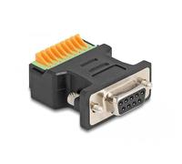 66559 - Adattatore da D-Sub 9 femmina a morsettiera con pulsante