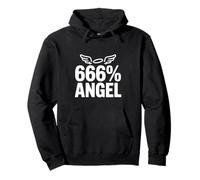666% Angelo Divertente Umorismo Oscuro Felpa con Cappuccio