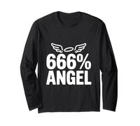 666% Angelo Divertente Umorismo Oscuro Maglia a Manica