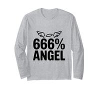 666% Angelo Divertente Umorismo Oscuro Maglia a Manica