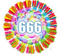 666 bombe ad acqua, riempimento rapido in 10 secondi, chiusura automatica, palloncini colorati in gomma naturale per battaglie d'acqua, giocattoli per esterni, giardino, spiaggia e feste in piscina