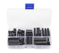 66pcs DIP-IC Socket Set con Griglia 2.54mm per Breadboard e PCB Assortimento di Plastica ABS con Contatti Metallo in 6-28 Pin per Progetti Elettronici e Riparazioni